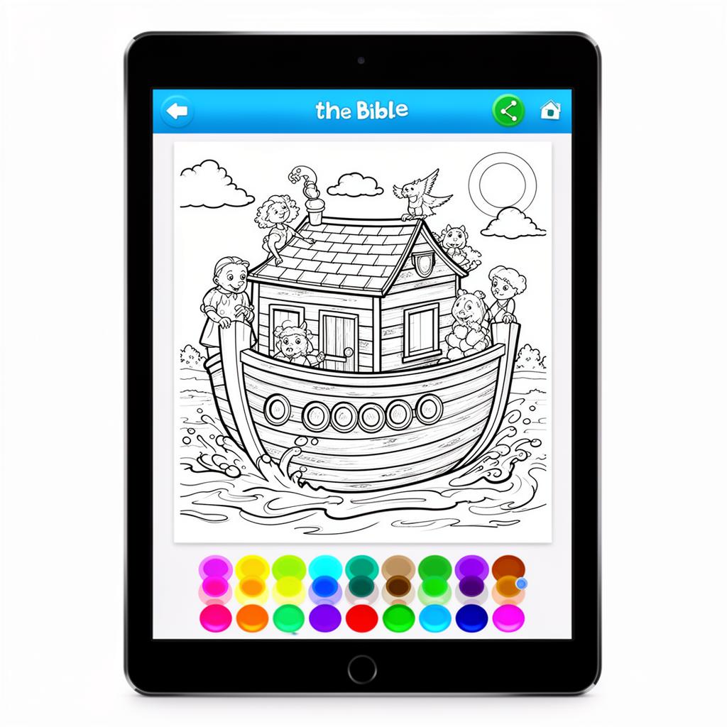 Tela do app Reino das Cores no tablet
